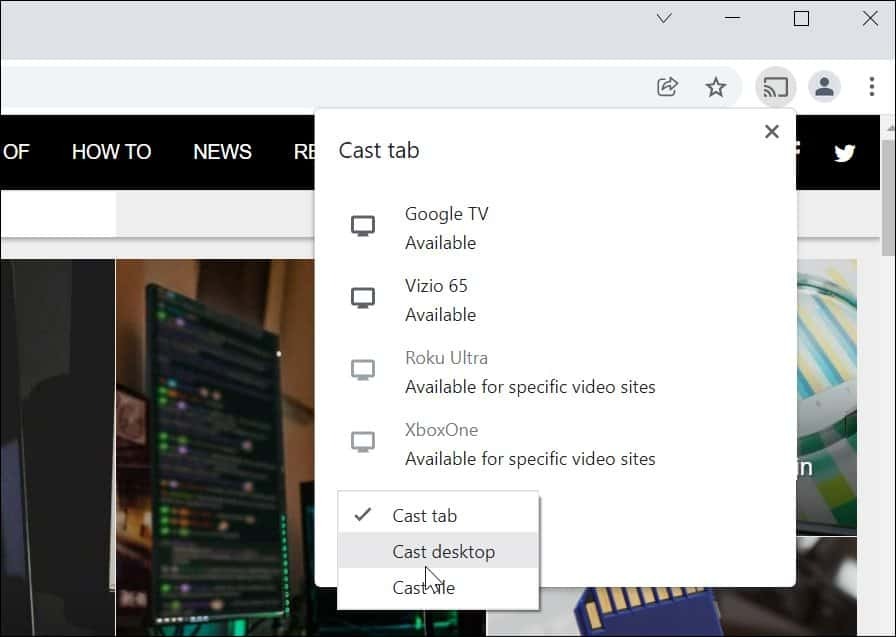 Прехвърляне на Windows 11 към Chromecast