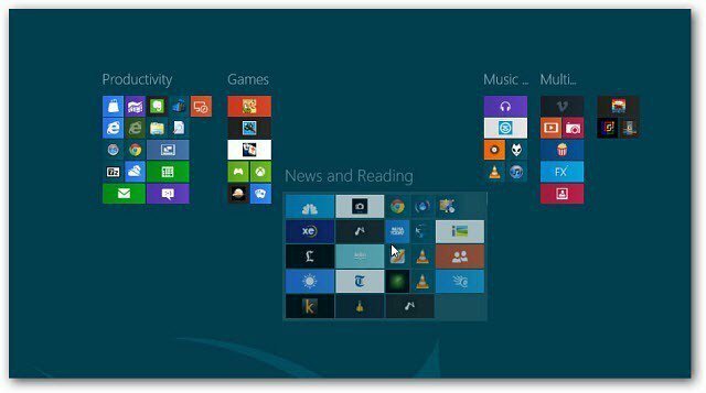 Windows 8: Създайте групи за плочки на стартовия екран