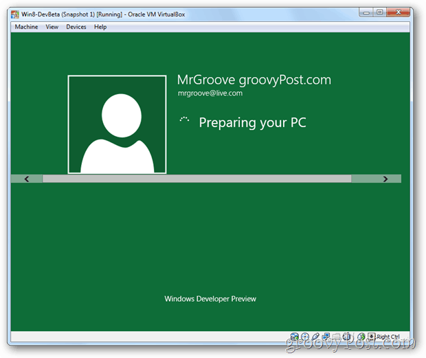 Настройка на VirtualBox за Windows 8, подготвяща работния плот