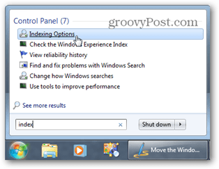 Windows 7 Старт търсене в менюто