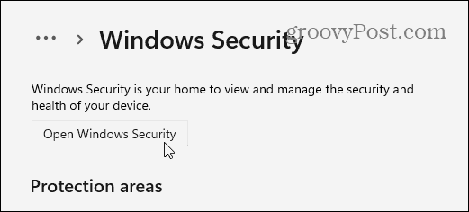 Отворете Windows Security
