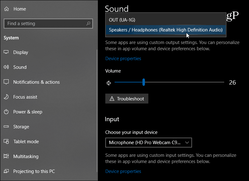 Нови настройки за звук Windows 10