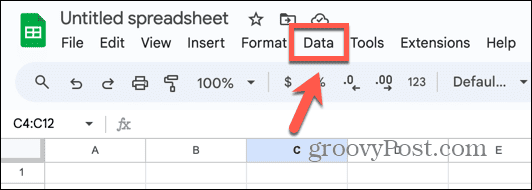 меню с данни в google sheets