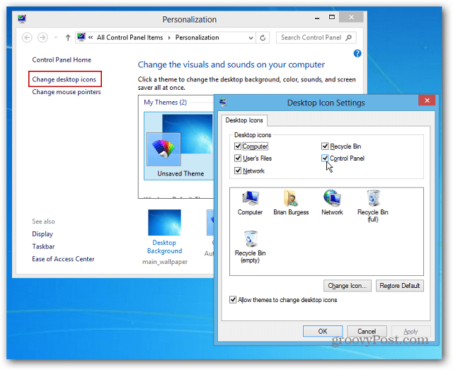 Как да закрепите иконата на контролния панел към лентата на задачите на Windows 8