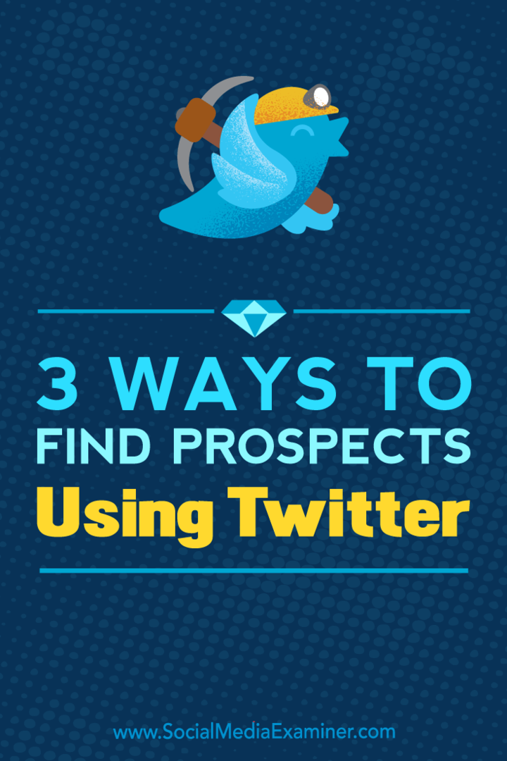 3 начина за намиране на перспективи с помощта на Twitter от Andrew Pickering в Social Media Examiner.