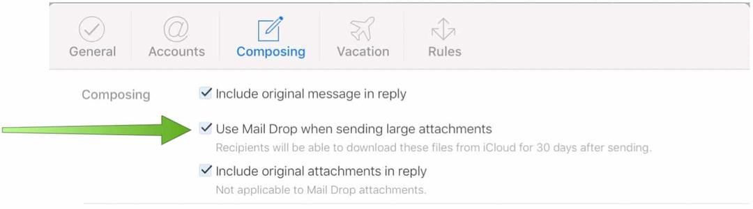 Как да изпращате файлове чрез капка по пощата на iPhone с помощта на iCloud