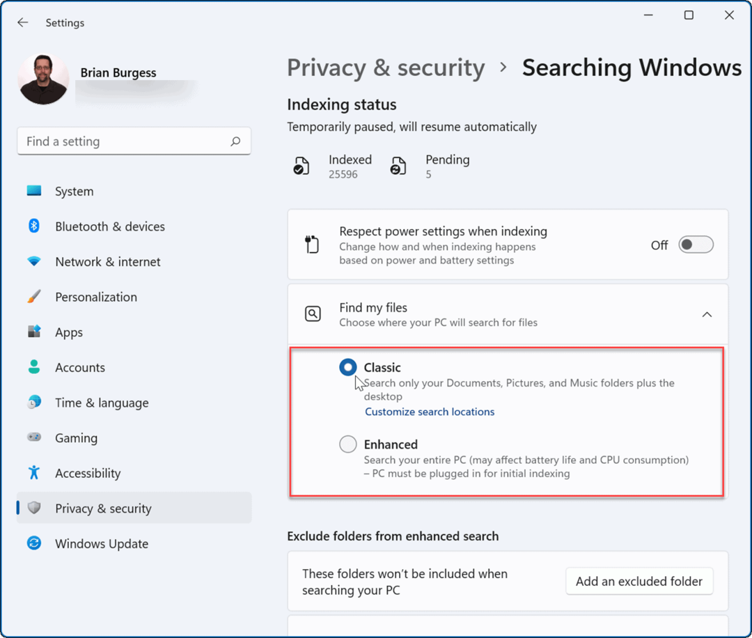 Как да управлявате индексирането на търсене в Windows 11