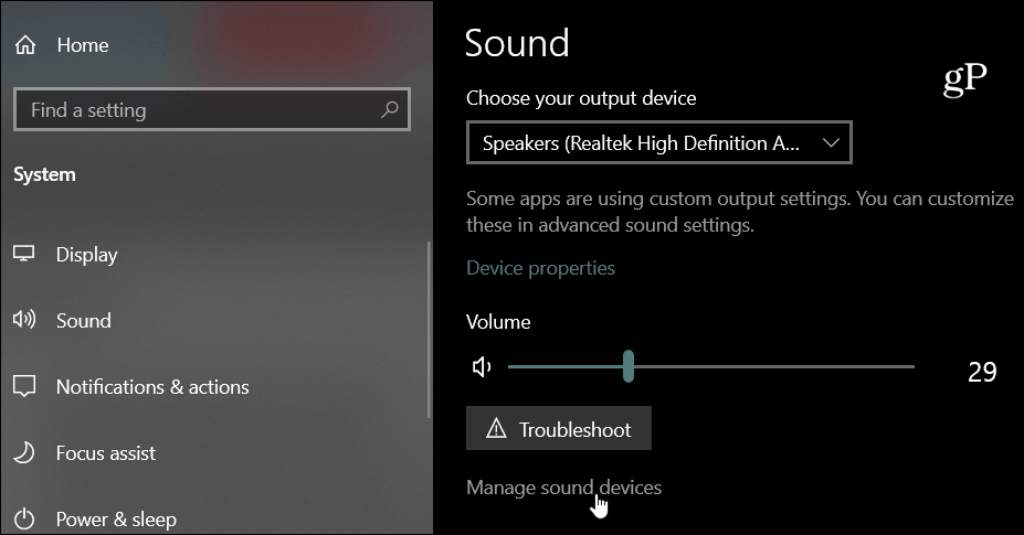 Звукови устройства Windows 10