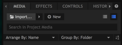 За да добавите файлове към вашия проект, щракнете върху бутона Импортиране.