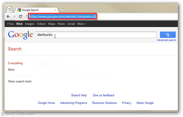 незабавно търсене е деактивирано в Google Chrome