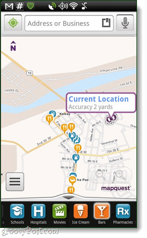 MapQuest за приложение за Android, преглед