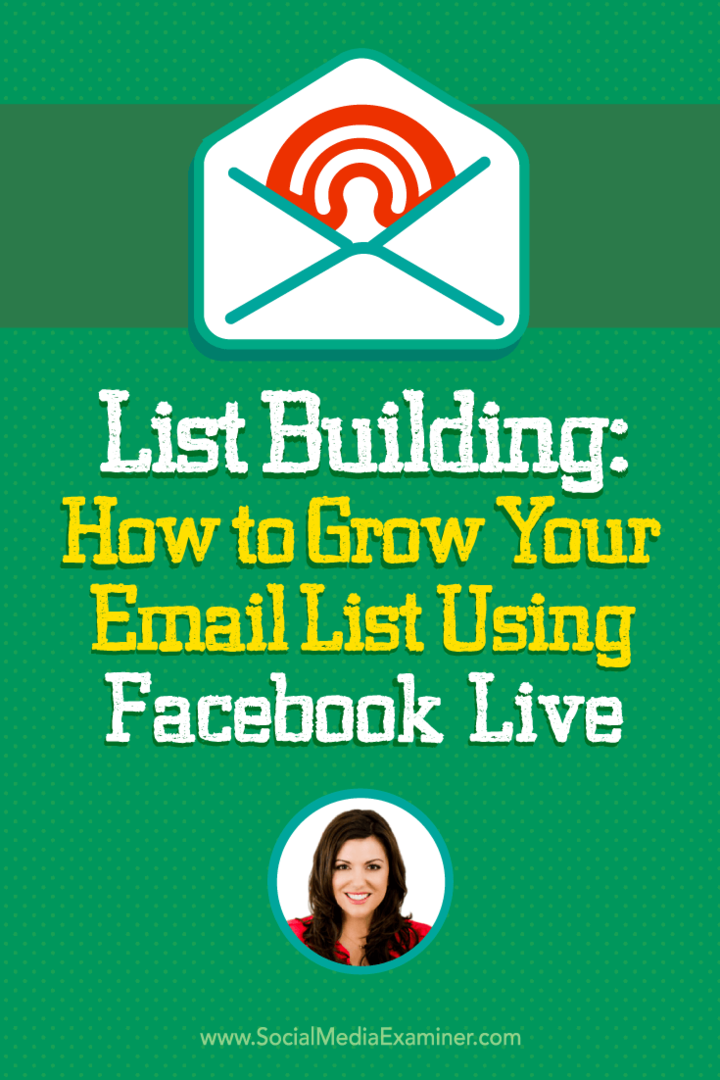 Изграждане на списък: Как да увеличите списъка си с имейли чрез Facebook Live: Проверка на социалните медии