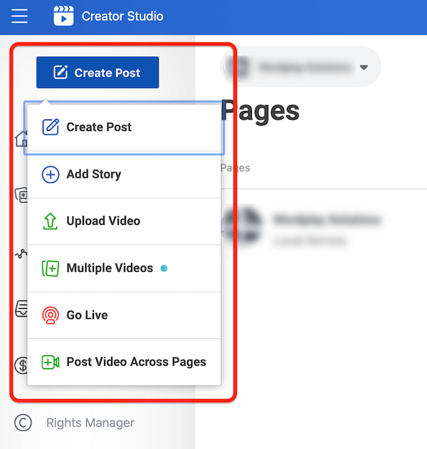 Опции за публикуване във Facebook в Creator Studio