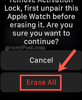 Apple Watch изтриване на всичко