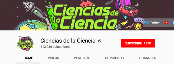 Как да наемем платени социални влиятелни лица, пример за испаноезичния канал в YouTube Ciencias de la Ciencia
