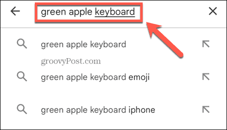 потърсете зелена ябълкова клавиатура