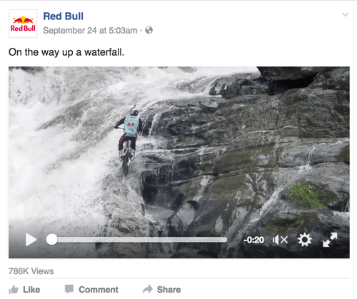 пост на facebook на red bull