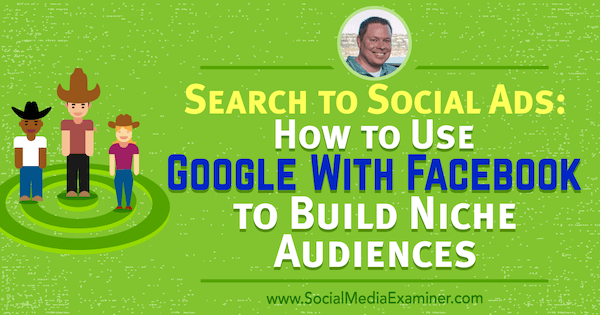 Търсене към социални реклами: Как да използваме Google с Facebook за изграждане на нишови аудитории, включващи прозрения от Шейн Самс в подкаста за маркетинг на социални медии.