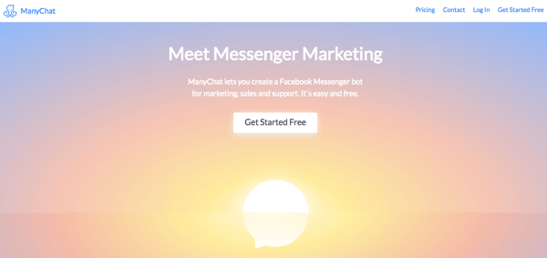 ManyChat е опция за доказване на обслужване на клиенти чрез чат ботове на Messenger.