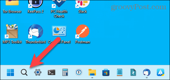 Икона за търсене само в лентата на задачите в Windows 11