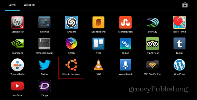 Икона на заключен екран на Ubuntu