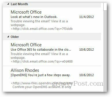 Преглед на съобщения Outlook 5