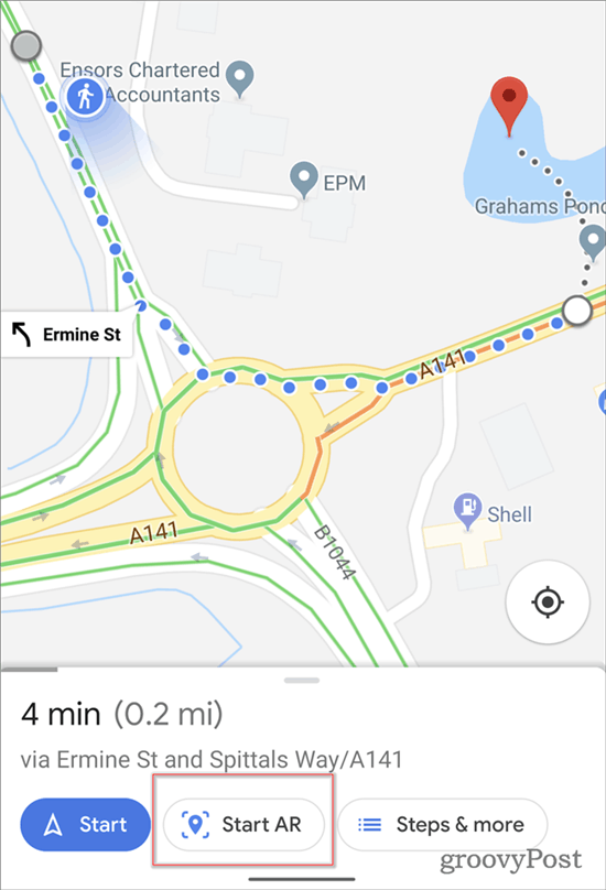 Навигация в Google Maps AR стартира AR