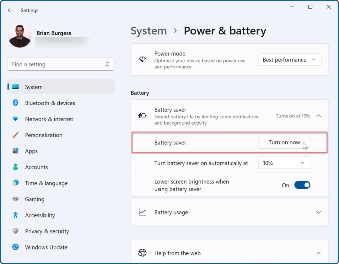 подобряване на живота на батерията в Windows 11