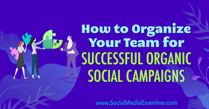 Как да организирате екипа си за успешни органични социални кампании от Janette Speyer в Social Media Examiner.