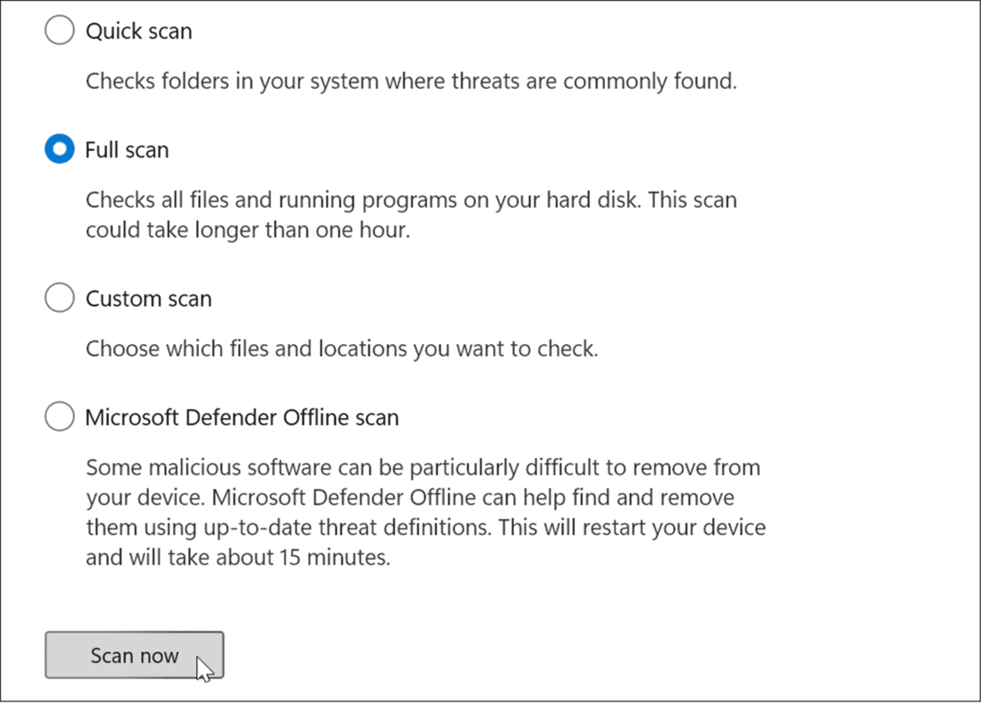 пълното сканиране на Windows 11 продължава да се срива