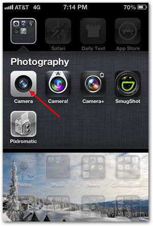 Направете iPhone iOS Panoramic Photo - Докоснете камерата