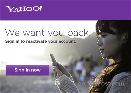 Реактивирайте своя имейл акаунт в Yahoo, ако искате да го запазите