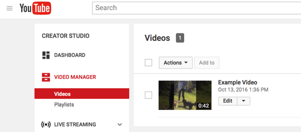 Можете да намерите Video Manager в Creator Studio на YouTube.
