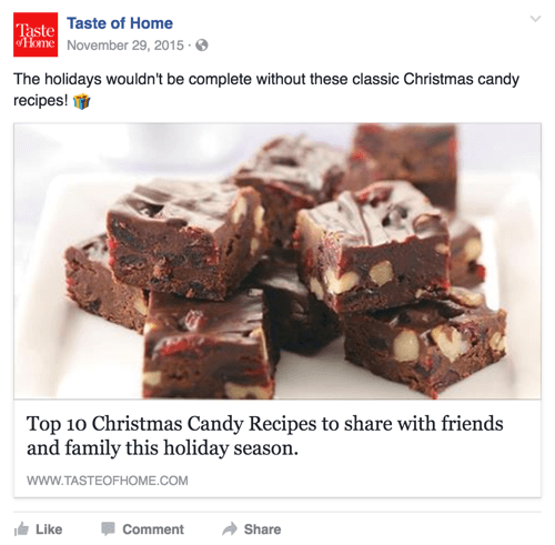 Феновете се ангажираха добре с този топ рецепти за бонбони, публикуван от Taste of Home.