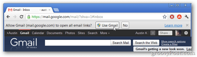 използвайте gmail като вашият основен манипулатор на имейл връзки
