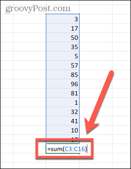формула за сума в Excel