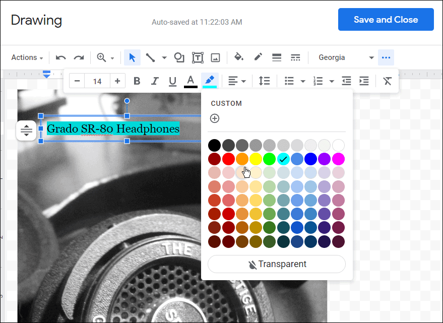 Цвят на шрифта и т.н. как да наслоявате изображения в Google Документи