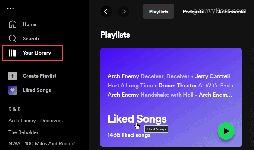 Сортирайте харесаните песни в Spotify