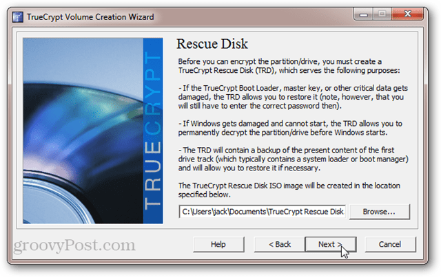 TrueCrypt Rescue Disk ISO: Диск за възстановяване или USB за възстановяване