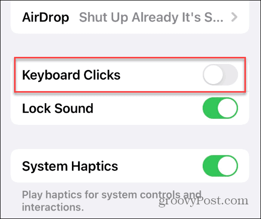 Изключете звука при писане на iPhone