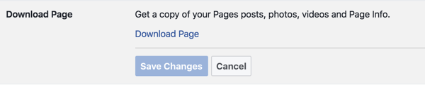 Следвайте указанията, за да поискате архив на вашата страница във Facebook.
