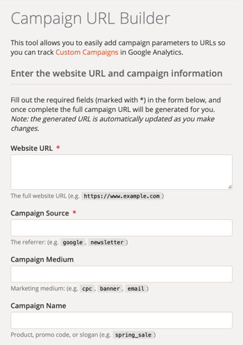 Настройка на Google Campaign URL Builder