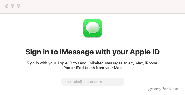 влезте в съобщения mac