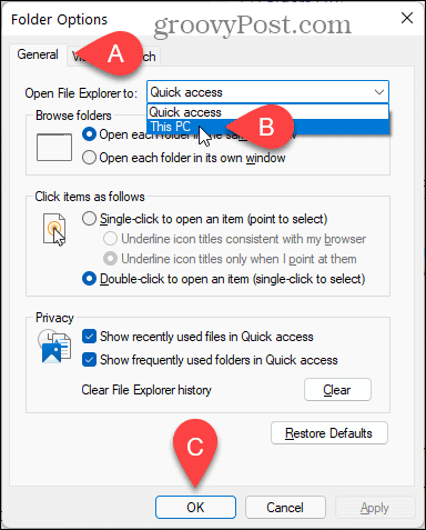 Отворете File Explorer на този компютър