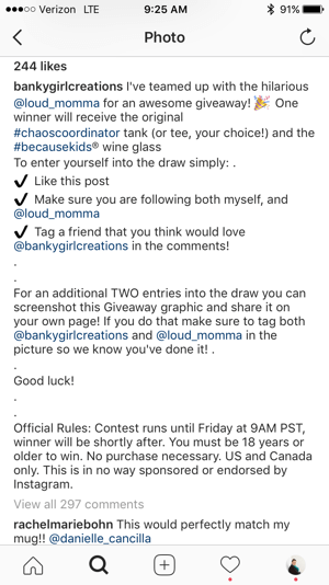 Уверете се, че правилата на конкурса ви за Instagram изрично посочват, че Instagram не спонсорира и не одобрява конкурса ви.