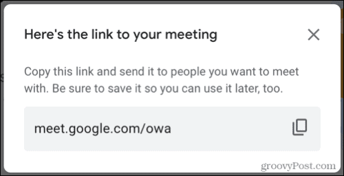 Връзка към Google Meet