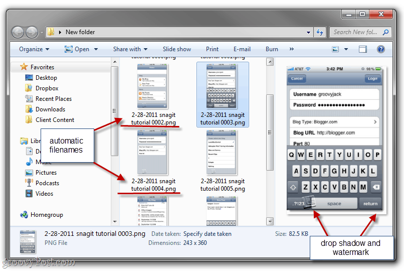 Как да конвертирате и променяте изображения с помощника за преобразуване на партидно изображение на Snagit