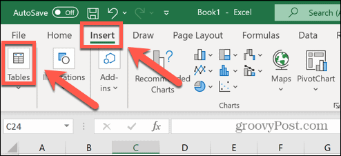 Excel вмъкване на таблица