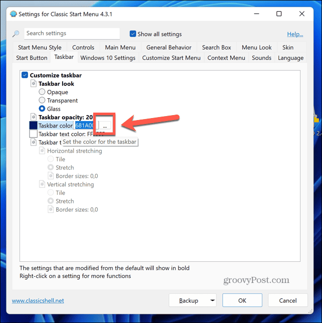 опции за цвят на класическата обвивка на Windows 11