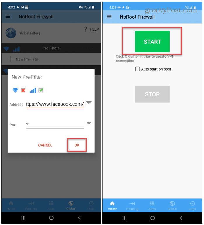 Няма Root Enter сайт за блокиране